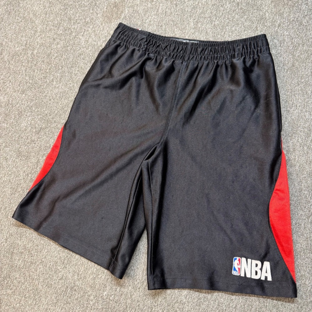 NBA Mens Basketball Shorts Black Red Athletic Hoops Gym Shorts SKU 1361